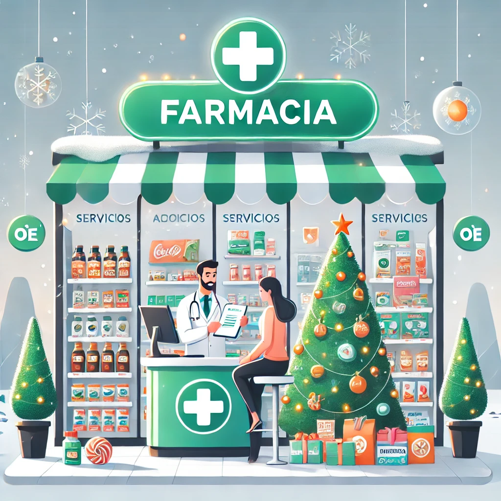 FARMACIA OE, DECORADA DE NAVIDAD, EXPERTA EN NUTRICION